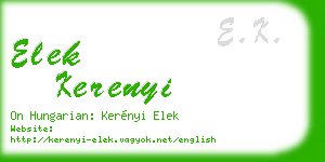 elek kerenyi business card